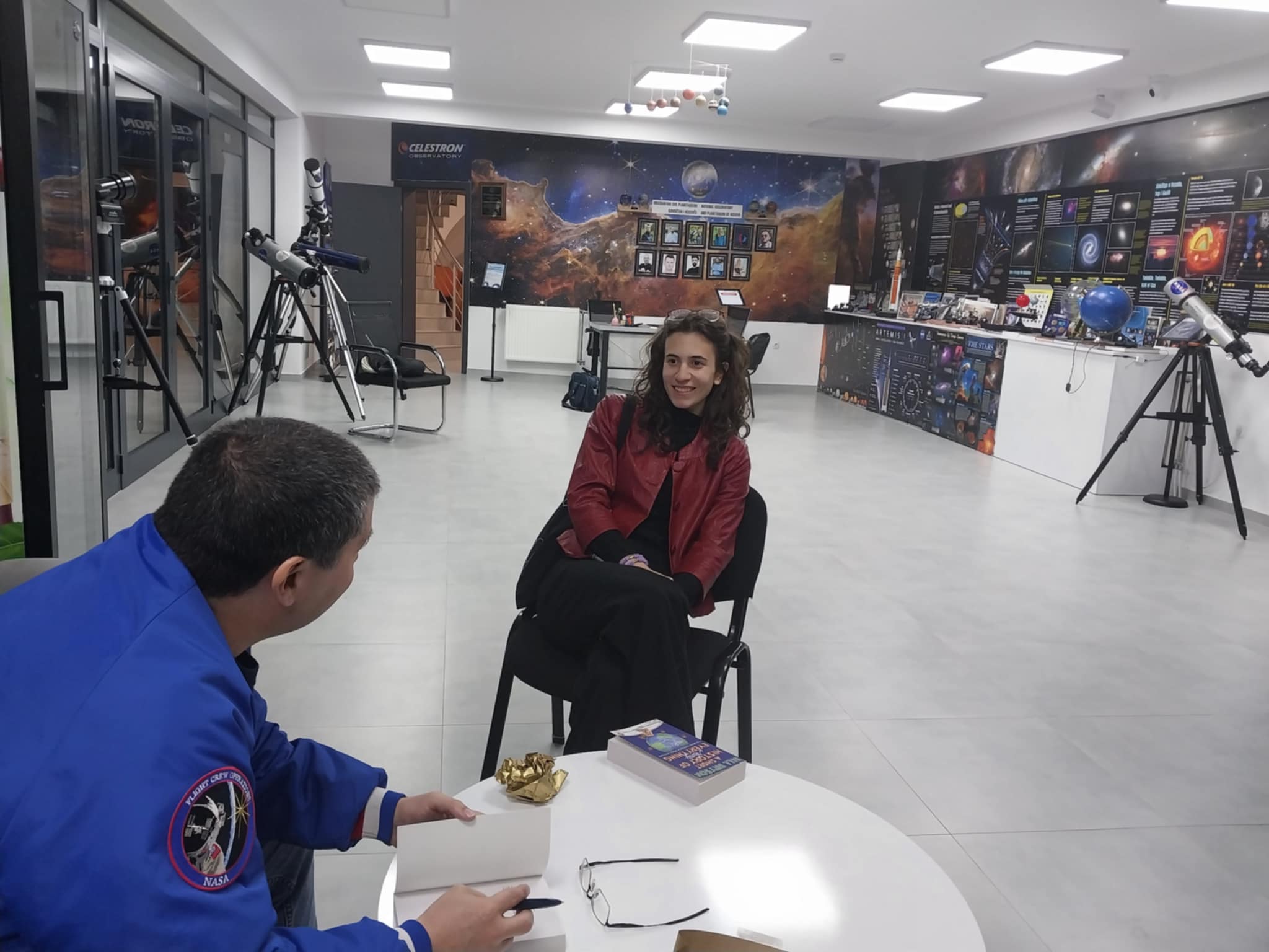 Student Isra Gashi spending time inside the observatory. Photo: BIRN.