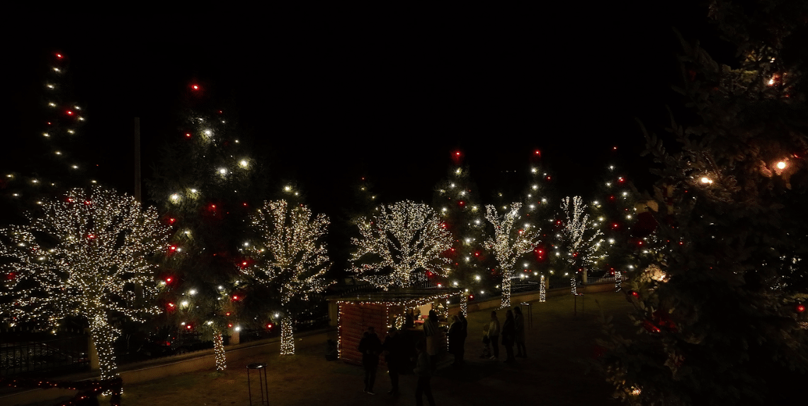 Christmas decorations at Pjetershan Catholic church in Kosovo in December 2024. Photo: BIRN